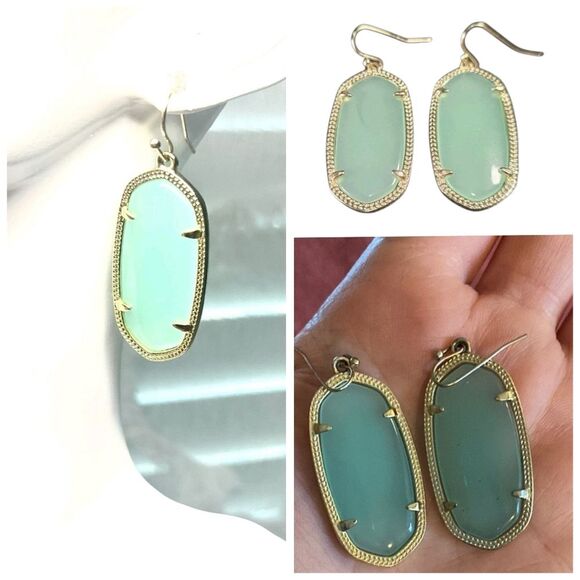 Kendra Scott Elle Earrings in Chalcedony 14K Gold Plated - Picture 2 of 8